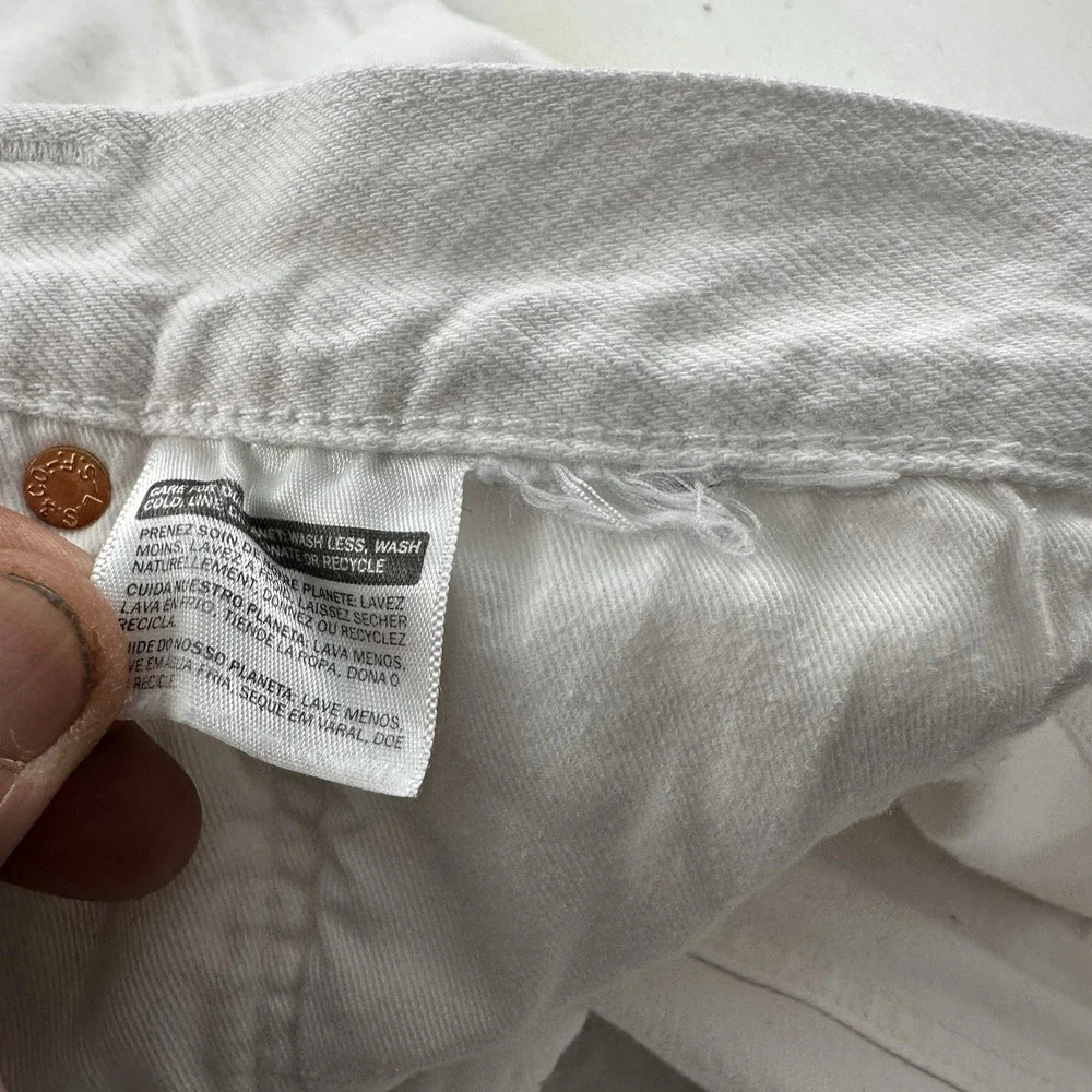 Y2K Levi’s 501 CT Jeans Men’s 31x30 Tapered Slim White 100% Cotton Denim READ